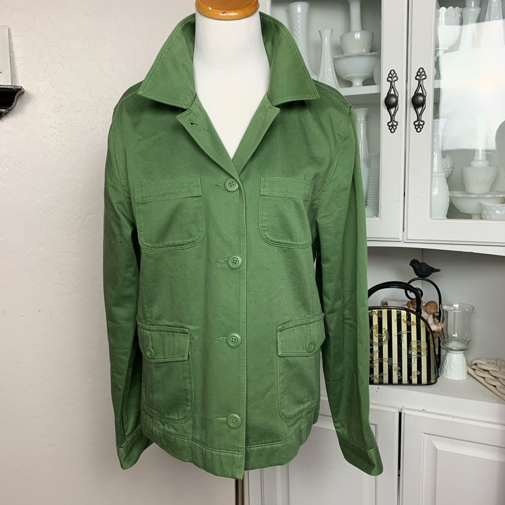 Women’s ll bean jean jacket Green Size Large